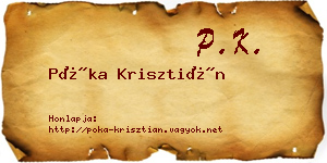 Póka Krisztián névjegykártya